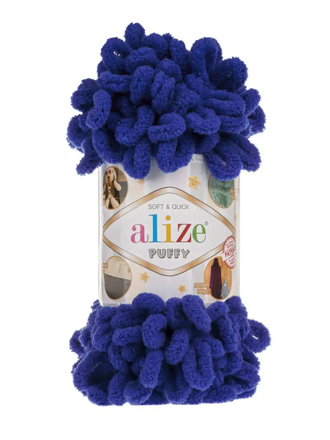 Пряжа Ализе Пуффи Alize Puffy цвет №360 василёк-0