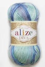 ALIZE DIVA BATIK (Дива батик) 1767 Голубой, Мятный, Сиреневый