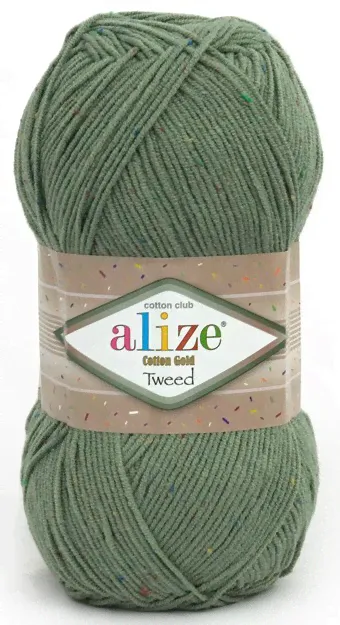 Пряжа Cotton Gold Tweed Alize (372 хаки)