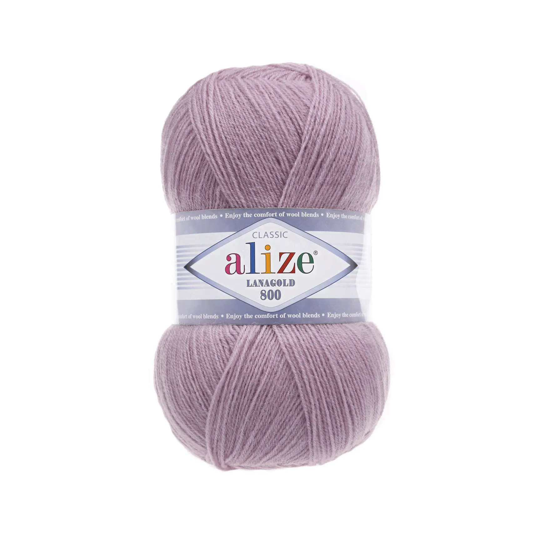 Пряжа Alize lanagold 800 (505) пепельно-сиреневый