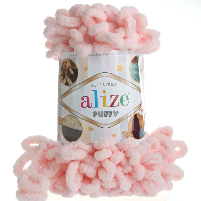 Пряжа Ализе Пуффи Alize Puffy цвет №639 кристально-розовый-0