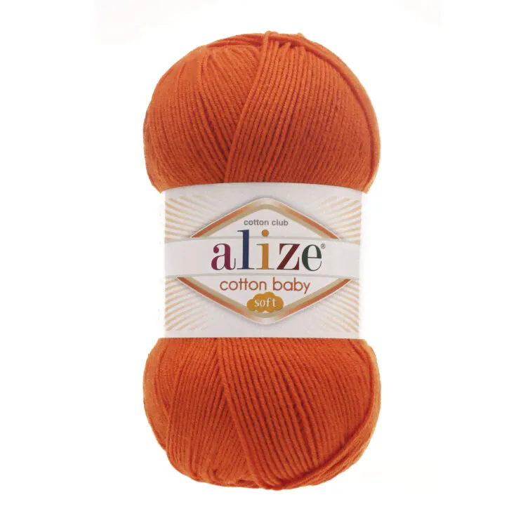 Пряжа Alize Cotton Soft Baby цвет оранжевый 037