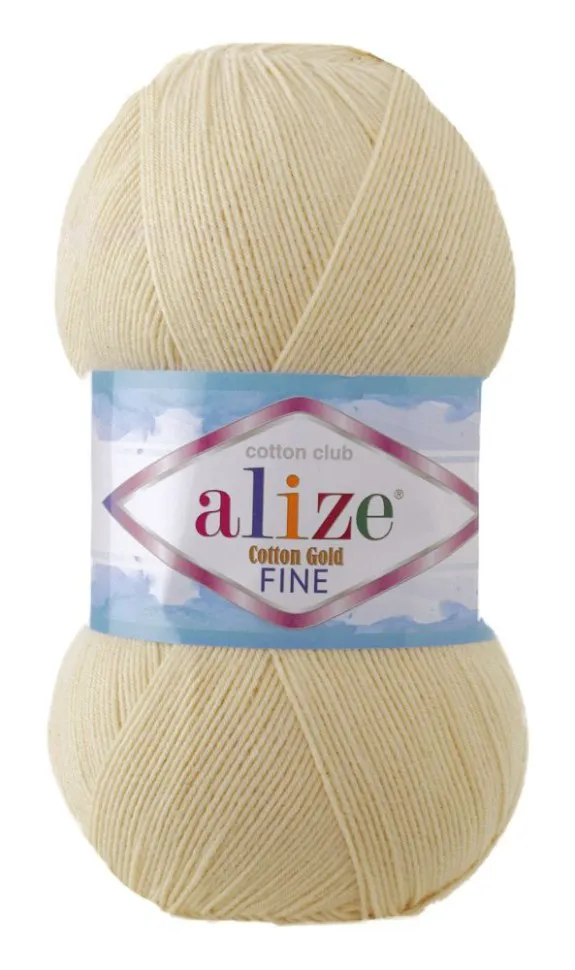 Пряжа Cotton gold fine Baby (Alize) - 01 (молочный)