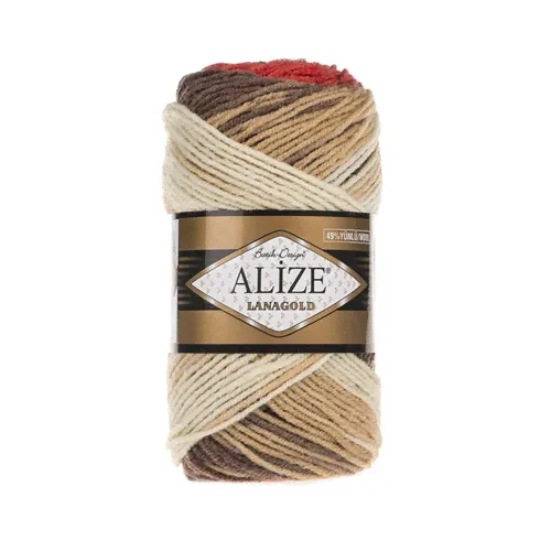 Пряжа ALIZE LANAGOLD BATIK 4574 (49% шерсть 51% акрил)
