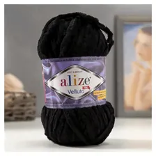 Alize Пряжа "Velluto" 100% микрополиэстер 68м/100гр (60 чёрный)