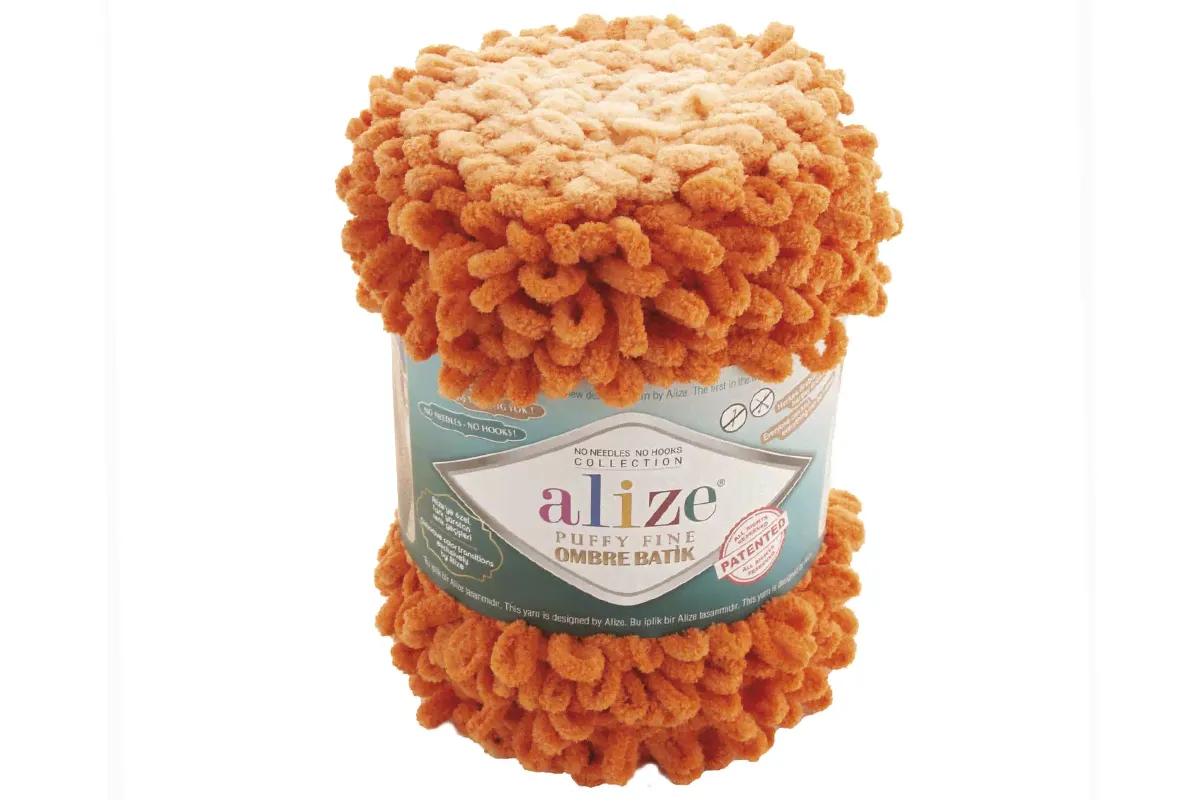 Alize Puffy Fine Ombre Batik 7296 оранжевый-0