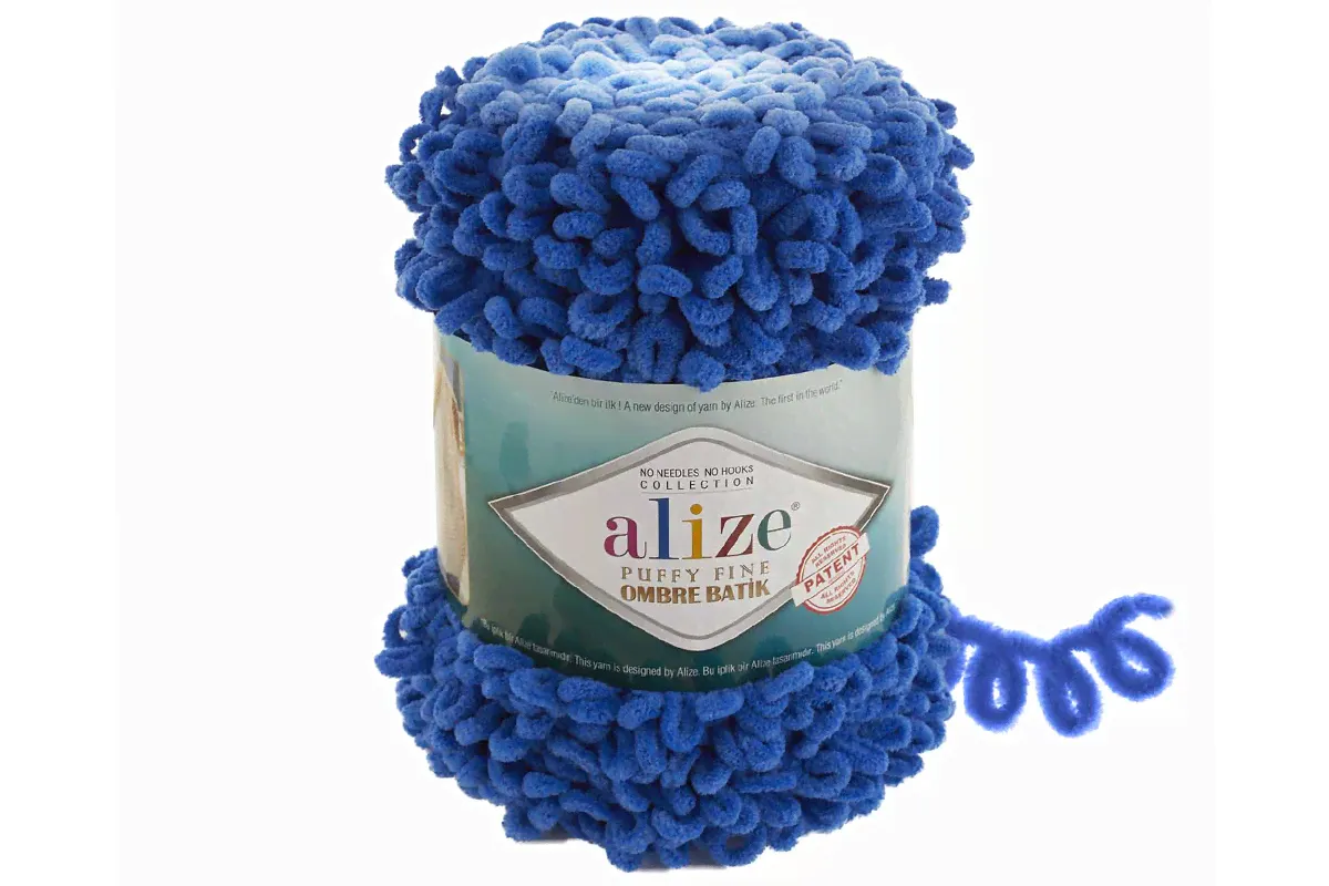 Alize Puffy Fine Ombre Batik 7280 василёк-0