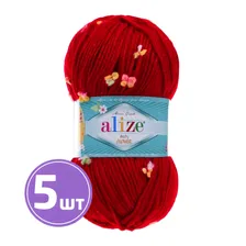 Пряжа ALIZE Baby flower (5439), красный, 5 шт. по 100 г, Alize_Bf_5439