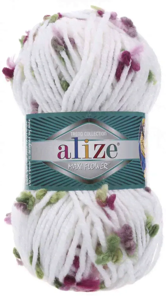 Пряжа Alize FLOWER 5071 белый