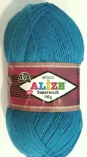 Пряжа Alize Superwash 100 цвет бирюзовый 451
