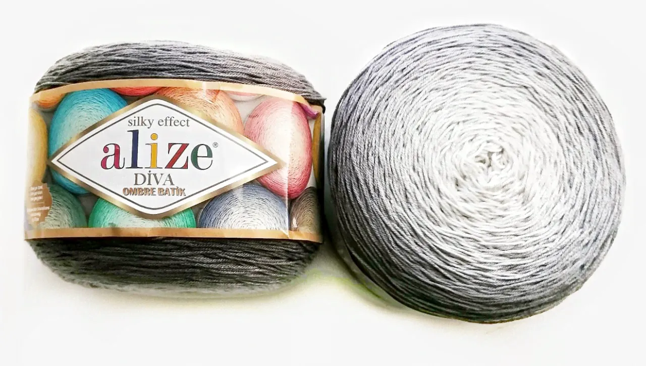 ALIZE DIVA OMBRE BATIK (Дива омбре батик) 7380 Белый, Серый-0