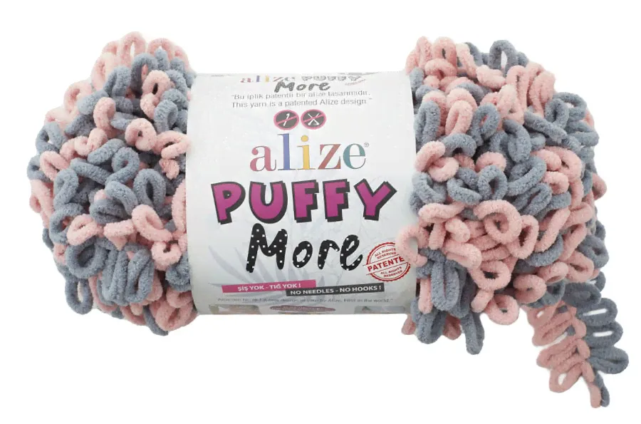 Пряжа Alize Puffy more (6449) пудра-серый-0