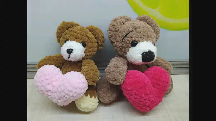 Вязанный Мишка валентинка  Амигуруми, Мастер Класс Амигуруми. Из пряжи   Alize VELLUTO Часть 1