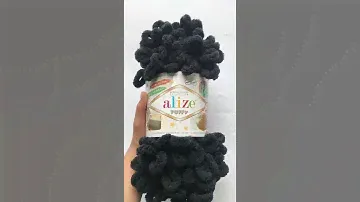 Подробный обзор плюшевой пряжи Alize Puffy №60 Черный