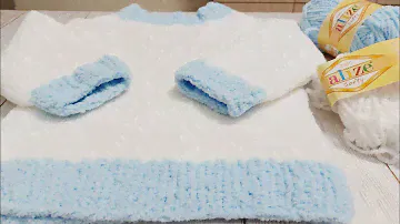 Джемпер из пряжи Ализе Софти на мальчика 5 лет