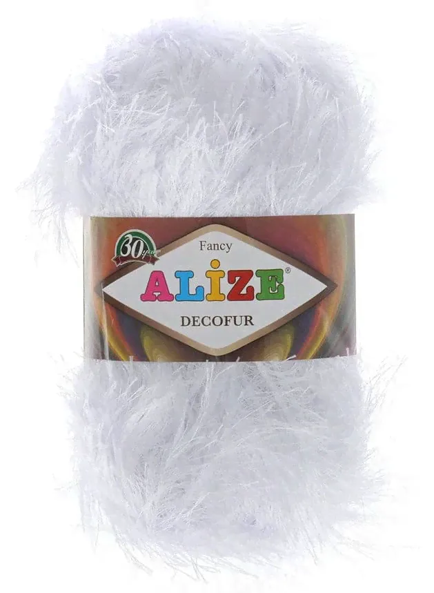 Пряжа ALIZE "DECOFUR fancy" (100 г) 055 (белый)