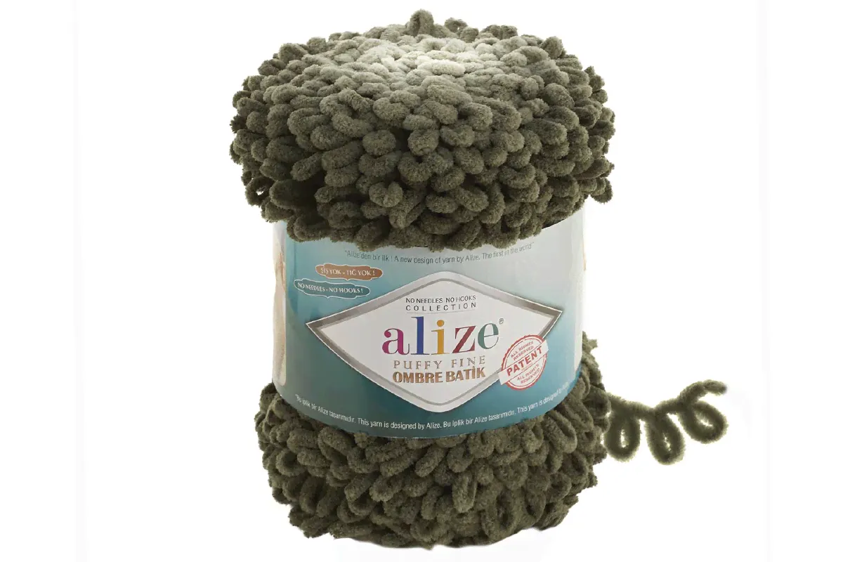 Alize Puffy Fine Ombre Batik 7299 хаки-0