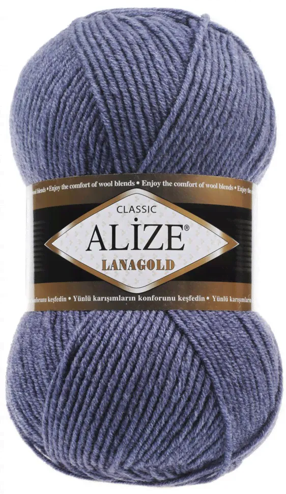 Пряжа Alize LANAGOLD 203 джинс меланж