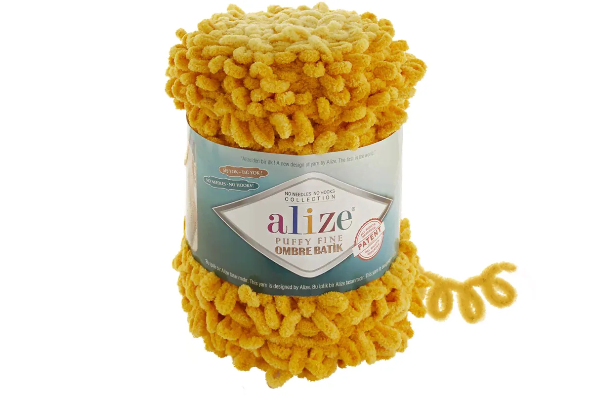 Alize Puffy Fine Ombre Batik 7278 жёлтый-0