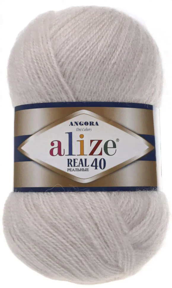 Пряжа Alize ANGORA REAL 40 599 слон.кость-0