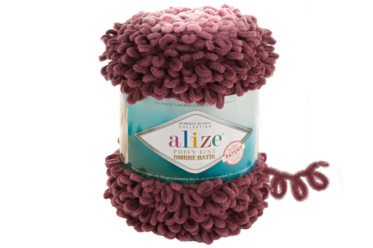 Alize Puffy Fine Ombre Batik 7276 винный