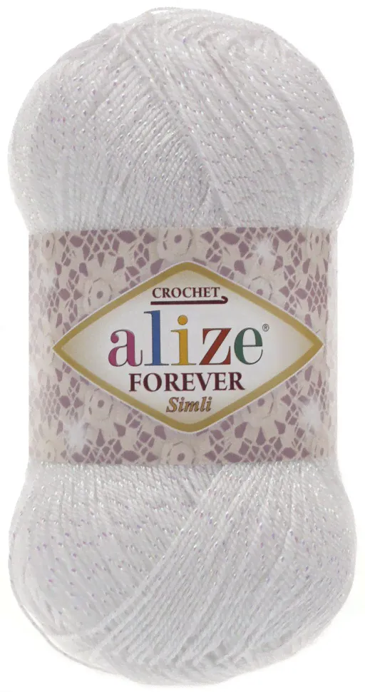 Пряжа Alize FOREVER SIMLI 55 белый